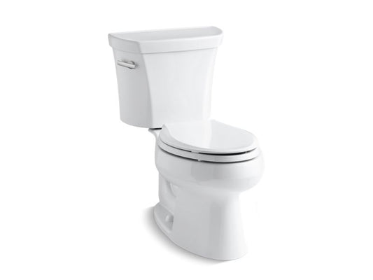 KOHLER K-3978-T-0 White Wellworth Two-piece elongated 1.6 gpf toilet with tank cover locks