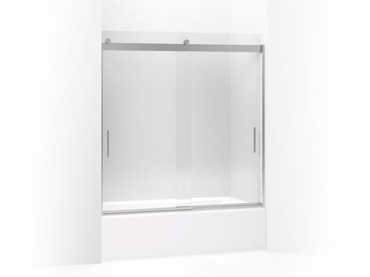 KOHLER K-R706002-L-SH Bright Silver Levity 59-3/4" with 1/4" glass thickness bath door with handle