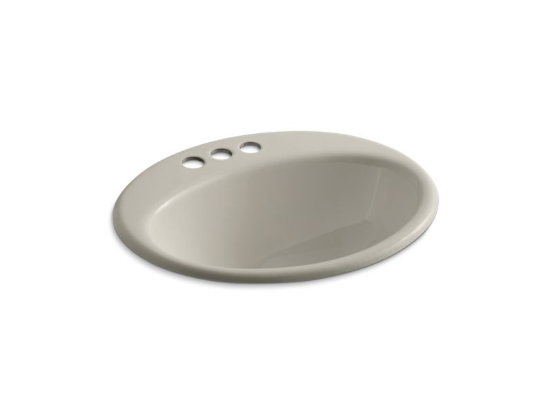 KOHLER K-2905-4-G9 Farmington Drop-in bathroom sink with 4" centerset faucet holes