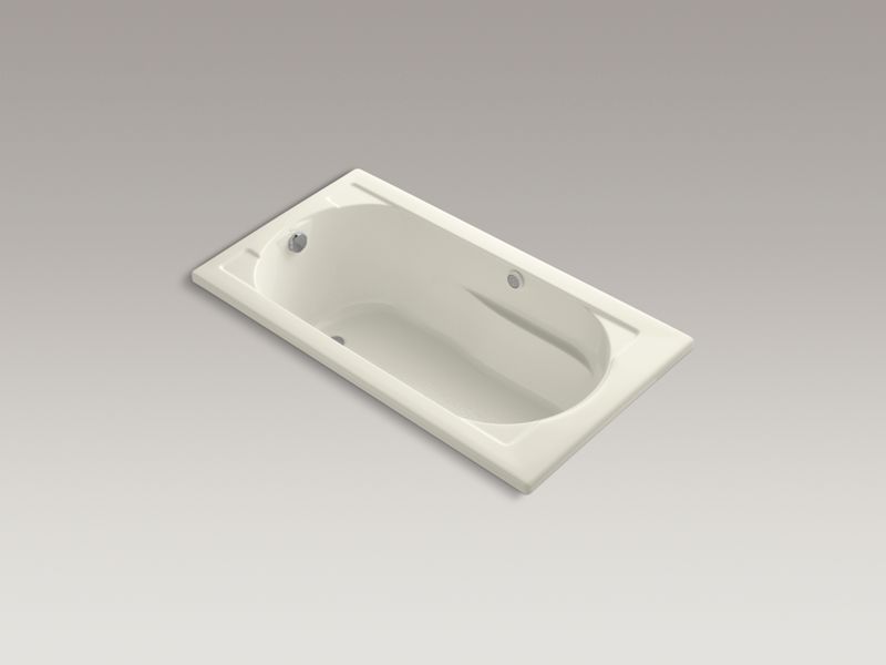 KOHLER K-1357-GH-96 Devonshire 60" x 32" Heated BubbleMassage air bath with reversible drain