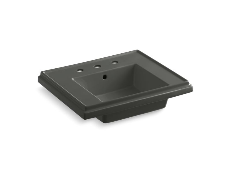 KOHLER K-2757-8-58 Tresham 24" pedestal bathroom sink basin with 8" widespread faucet holes