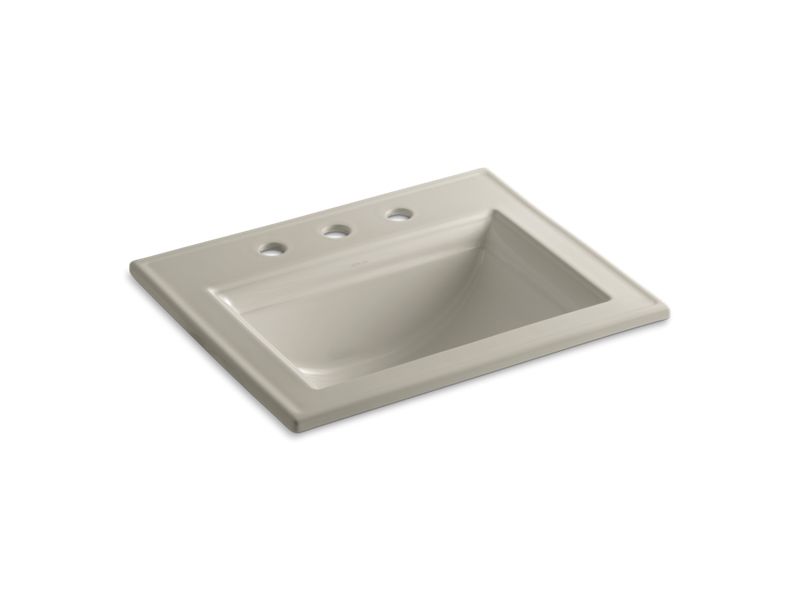 KOHLER K-2337-8-G9 Memoirs Stately Drop-in bathroom sink with 8" widespread faucet holes