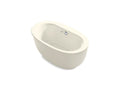 KOHLER K-24009-GH-96 Biscuit Sunstruck 60-1/2" x 34-1/2" freestanding Heated BubbleMassage air bath with fluted shroud