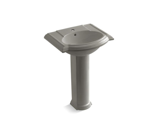 KOHLER K-2286-1-K4 Cashmere Devonshire 24" pedestal bathroom sink with single faucet hole