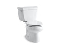 KOHLER Wellworth Classic K-3577-T-0 White Classic Two-piece round-front 1.28 gpf toilet with tank cover locks
