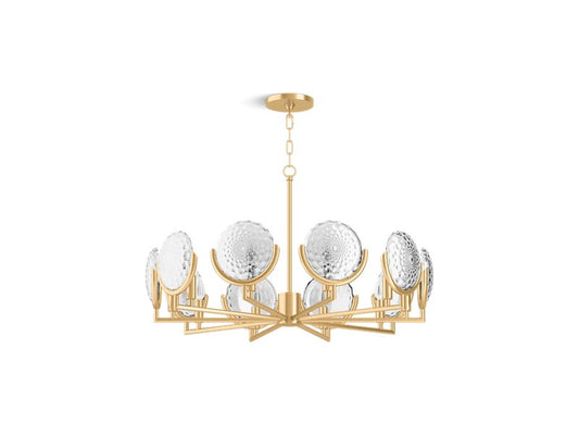 KOHLER K-29380-CH10B-2GL Brushed Moderne Brass Arendela Ten-light chandelier