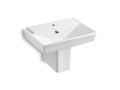 KOHLER K-5150-1-0 RÃªve 23" semi-pedestal bathroom sink with single faucet hole and shroud