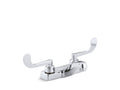 KOHLER K-7404-5N-CP Triton 0.5 gpm centerset commercial bathroom sink faucet with wristblade lever handles, drain not included