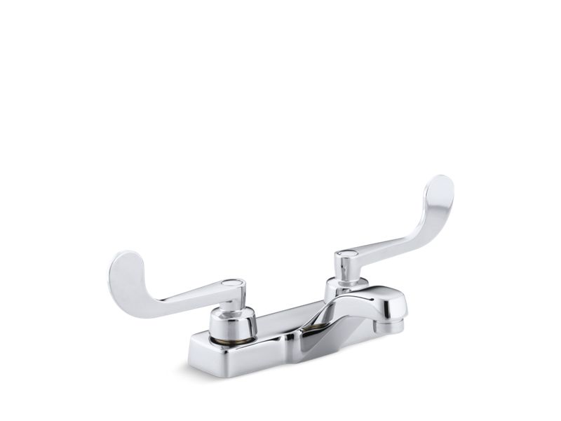 KOHLER K-7404-5N-CP Triton 0.5 gpm centerset commercial bathroom sink faucet with wristblade lever handles, drain not included