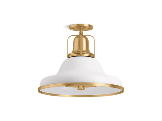 KOHLER K-32294-SF03-WGL White with Gold Trim Hauksbee Semi-flush light