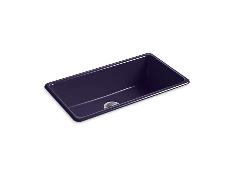 KOHLER K-5707-DGB Iron/Tones 33" Top-/Undermount Single-Bowl Kitchen Sink In Indigo Blue