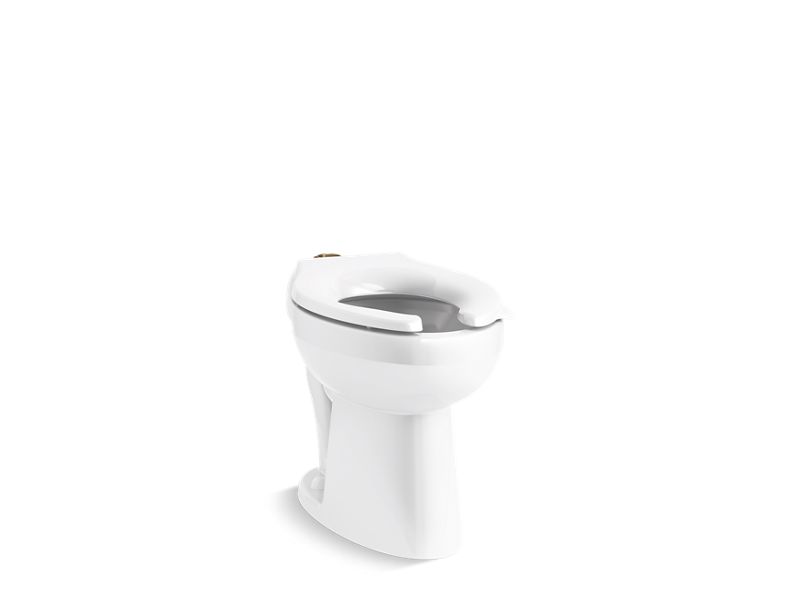 KOHLER K-96057-0 White Highcliff Ultra Floor-mount top spud flushometer bowl