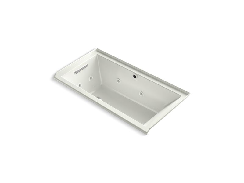 KOHLER K-1167-XHGHL-NY Dune Underscore 60" x 30" Heated BubbleMassage air bath with whirlpool, alcove, left drain