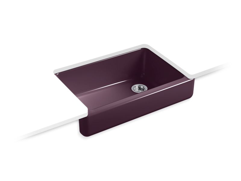 KOHLER K-5826-PLM Whitehaven 32-1/2" x 21-9/16" x 9-5/8" Undermount single-bowl farmhouse sink