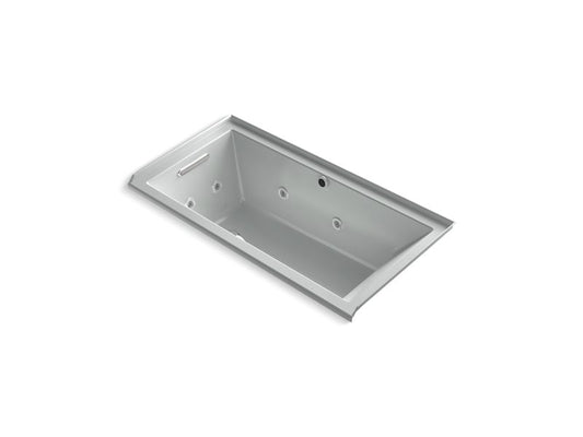 KOHLER K-1167-XHGHL-95 Ice Grey Underscore 60" x 30" Heated BubbleMassage air bath with whirlpool, alcove, left drain