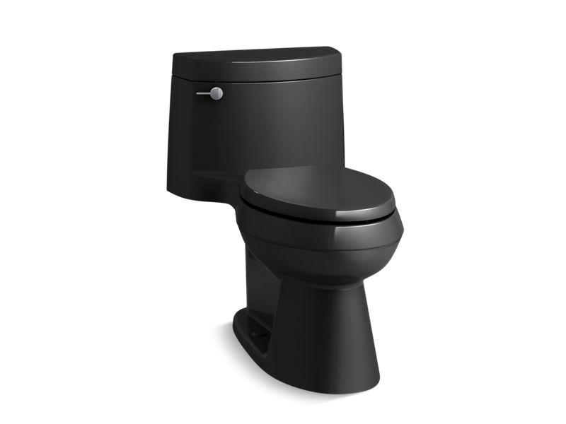KOHLER K-3619-7 Black Black Cimarron One-piece elongated toilet with concealed trapway, 1.28 gpf