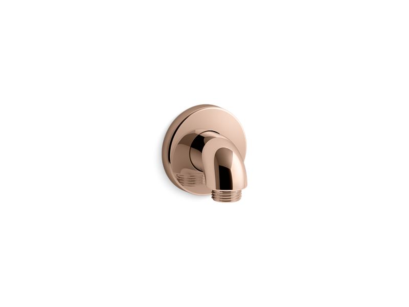 KOHLER K-22172-RGD Purist Stillness Wall-Mount Supply Elbow With Check Valve In Vibrant Rose Gold