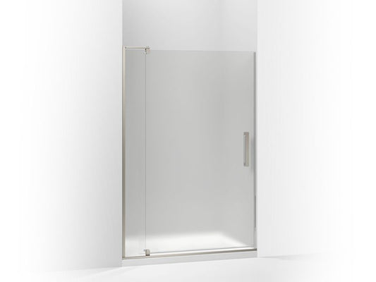 KOHLER K-707546-D3-BNK Revel Pivot shower door, 74" H x 39-1/8 - 44" W, with 5/16" thick Frosted glass