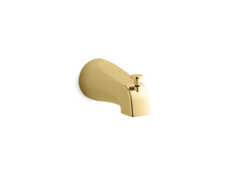 KOHLER K-15136-S-PB Vibrant Polished Brass Coralais 4-7/8" diverter bath spout with slip-fit connection