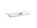 KOHLER K-2783-1-G81 Ceramic/Impressions 49" rectangular vanity-top bathroom sink with single faucet hole