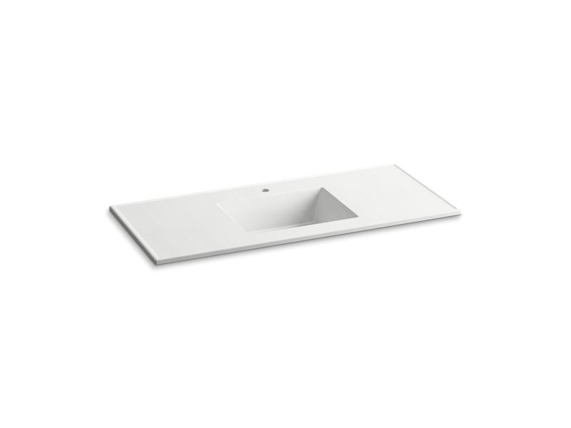 KOHLER K-2783-1-G81 Ceramic/Impressions 49" rectangular vanity-top bathroom sink with single faucet hole