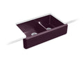 KOHLER K-6427-PLM Whitehaven 35-11/16" x 21-9/16" x 9-5/8" Smart Divide undermount double-bowl large/medium farmhouse kitchen sink with tall apron