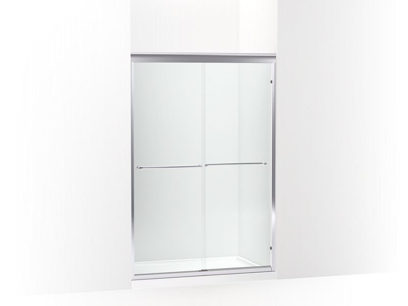KOHLER K-702208-6L-SHP Bright Polished Silver Fluence 44-5/8 - 47-5/8" W x 70-9/32" H sliding shower door with 1/4" thick Crystal Clear glass