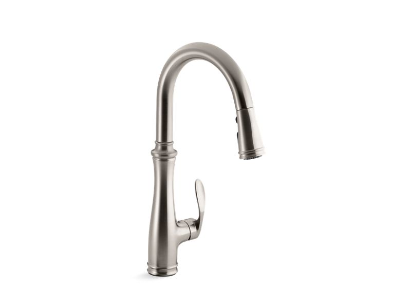 KOHLER K-560-VS Vibrant Stainless Bellera Pull-down kitchen sink faucet with three-function sprayhead