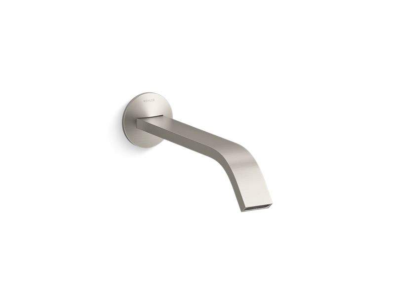 KOHLER K-T23888-BN Vibrant Brushed Nickel Components Wall-mount bathroom sink faucet spout with Ribbon design, 1.2 gpm