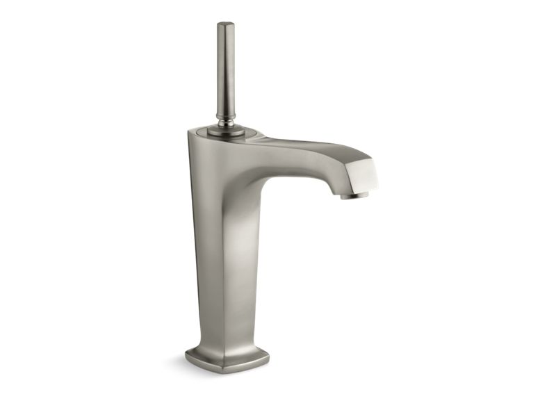 KOHLER K-16231-4-BN Margaux Tall Single-hole bathroom sink faucet with 6-3/8" spout and lever handle