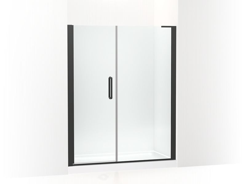 KOHLER K-707627-8L-BL Cursiva Pivot shower door, 71-5/8" H x 57 - 59-1/2" W, with 5/16" thick Crystal Clear glass