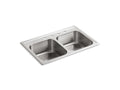 KOHLER K-RH3346-4-NA Toccata 33" top-mount double-bowl kitchen sink