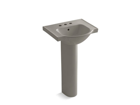 KOHLER K-5265-4-K4 Cashmere Veer 21" pedestal bathroom sink with 4" centerset faucet holes