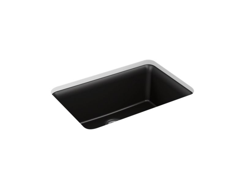 KOHLER K-28000-CM1 Matte Black Cairn 27-1/2" undermount single-bowl kitchen sink