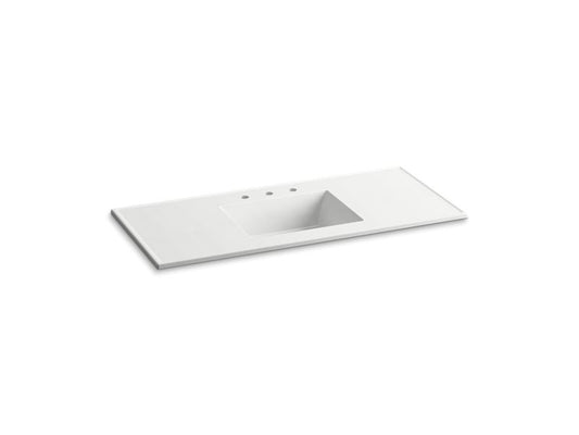 KOHLER K-2783-8-G81 White Impressions Ceramic/Impressions 49" Vitreous china vanity top with integrated rectangular sink
