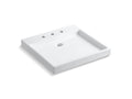 KOHLER K-2314-8-0 Purist Wading Pool Fireclay vessel bathroom sink with 8" widespread faucet holes