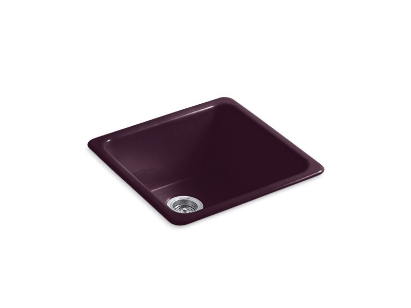 KOHLER K-6587-PLM Iron/Tones 20-7/8" x 20-7/8" x 10" Top-mount/undermount single-bowl kitchen sink