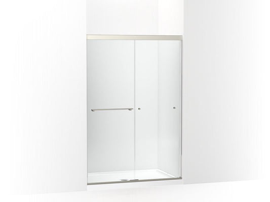 KOHLER K-707101-L-BNK Anodized Brushed Nickel Revel Sliding shower door, 70" H x 44-5/8 - 47-5/8" W, with 5/16" thick Crystal Clear glass