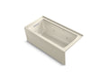 KOHLER Archer K-1947-XGHLA-47 Almond 60" x 30" alcove Heated BubbleMassage air bath and whirlpool, left drain