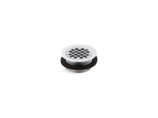 KOHLER K-9132-CP Polished Chrome Round shower drain for use with plastic pipe, gasket included