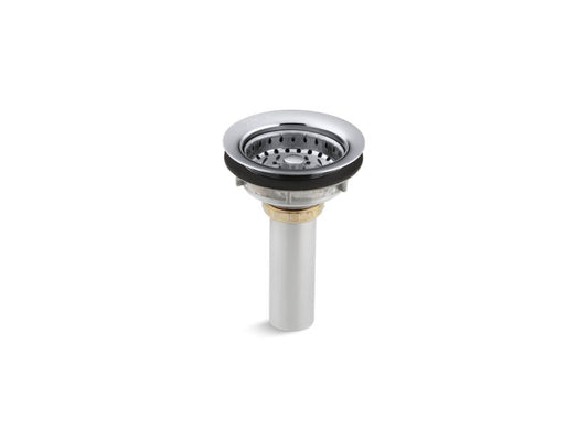 KOHLER K-8813-CP Polished Chrome Stainless steel sink drain and strainer with tailpiece for 3-1/2" to 4" outlet