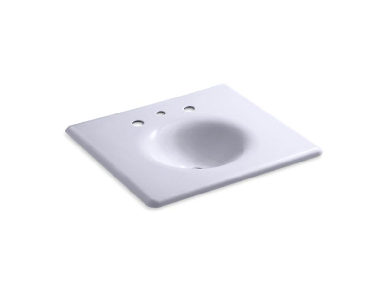 KOHLER K-3048-8-GRL Lavender Grey Iron/Impressions 25" Enameled cast iron vanity top with integrated round sink