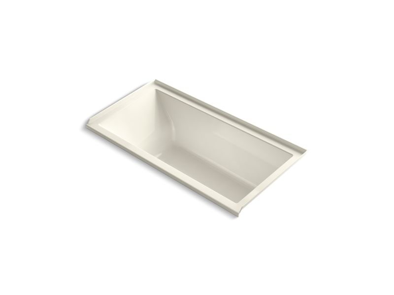 KOHLER K-1167-GHVR-96 Underscore 60" X 30" Alcove Vibracoustic Bath With Heated Bubblemassage, Right Drain In Biscuit