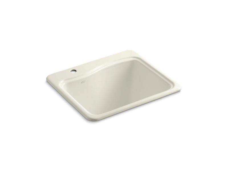 KOHLER K-6657-1-96 River Falls 25" x 22' x 14-15/16" top-mount utility sink with single faucet hole on deck on left side