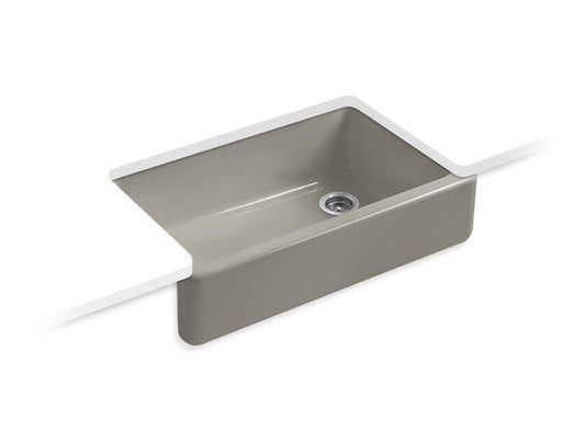 KOHLER K-6489-K4 Whitehaven Undermount single-bowl farmhouse kitchen sink with tall apron