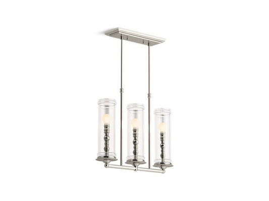 KOHLER K-23344-CH03-SNL Damask Three-light linear chandelier