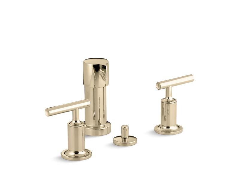 KOHLER K-14431-4-AF Vibrant French Gold Purist Vertical spray bidet faucet with lever handles