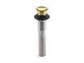 KOHLER K-7124-PB Vibrant Polished Brass Pop-up clicker drain without overflow