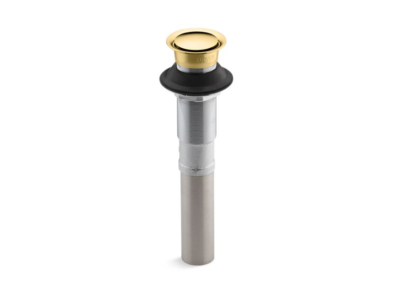 KOHLER K-7124-PB Vibrant Polished Brass Pop-up clicker drain without overflow