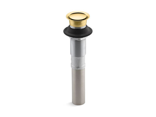 KOHLER K-7124-PB Vibrant Polished Brass Pop-up clicker drain without overflow